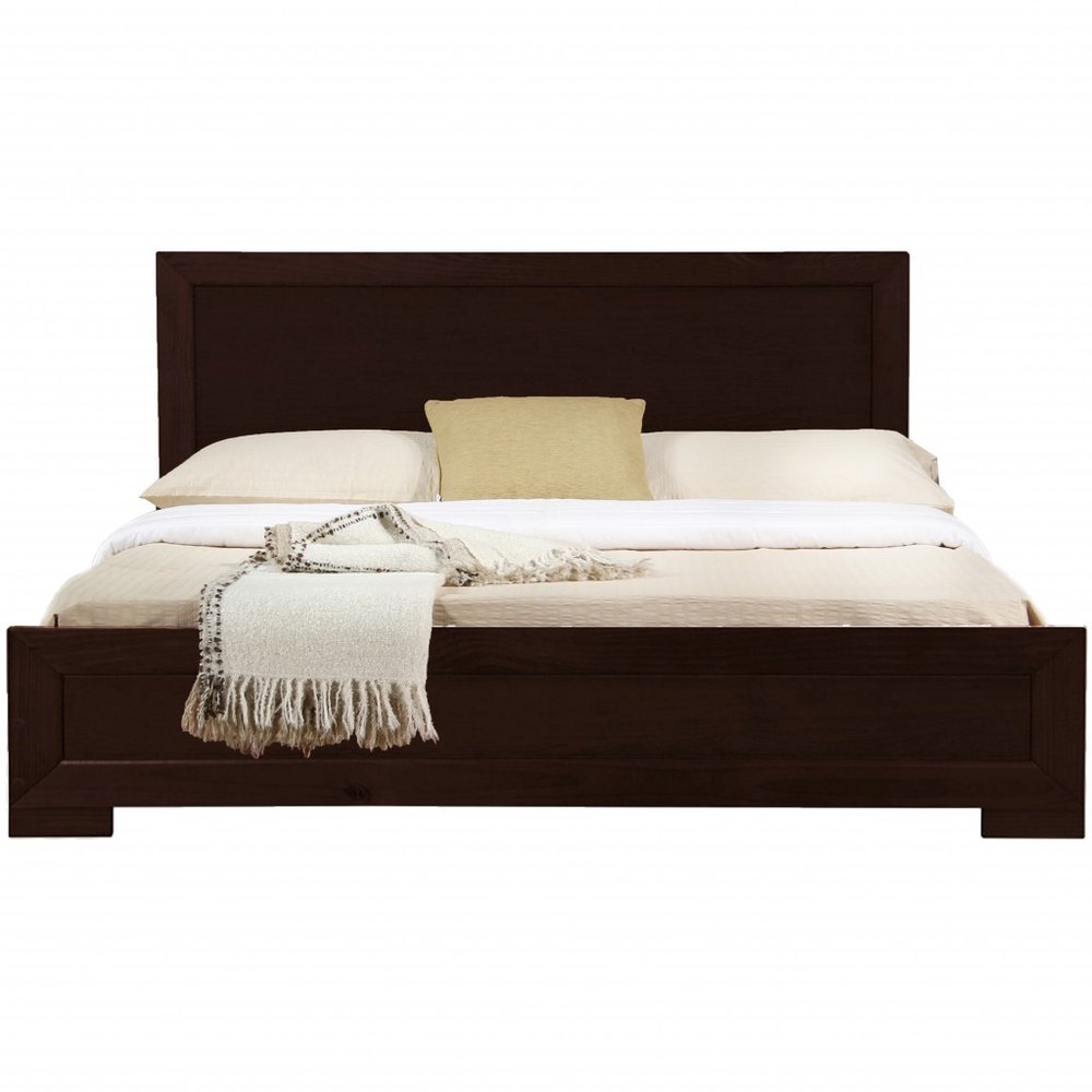 Brown Wood King Bed Frame