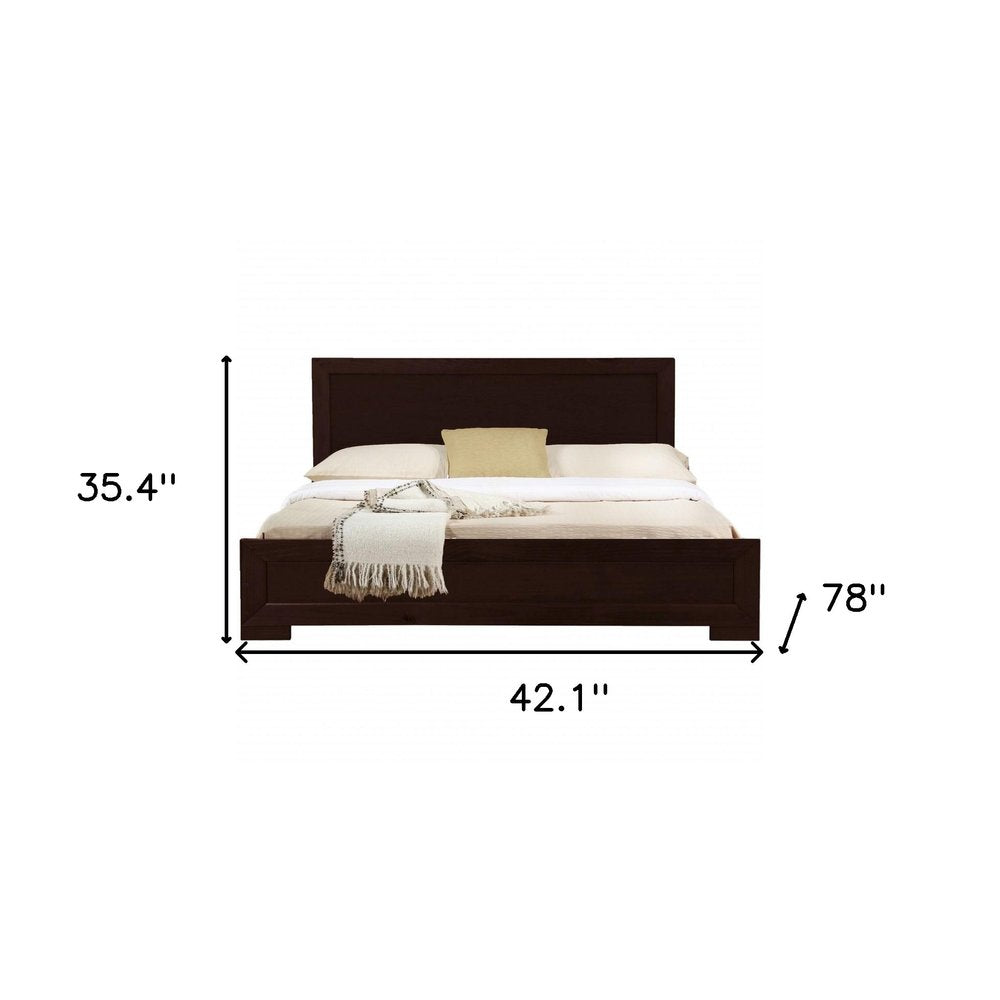 Brown Wood King Bed Frame