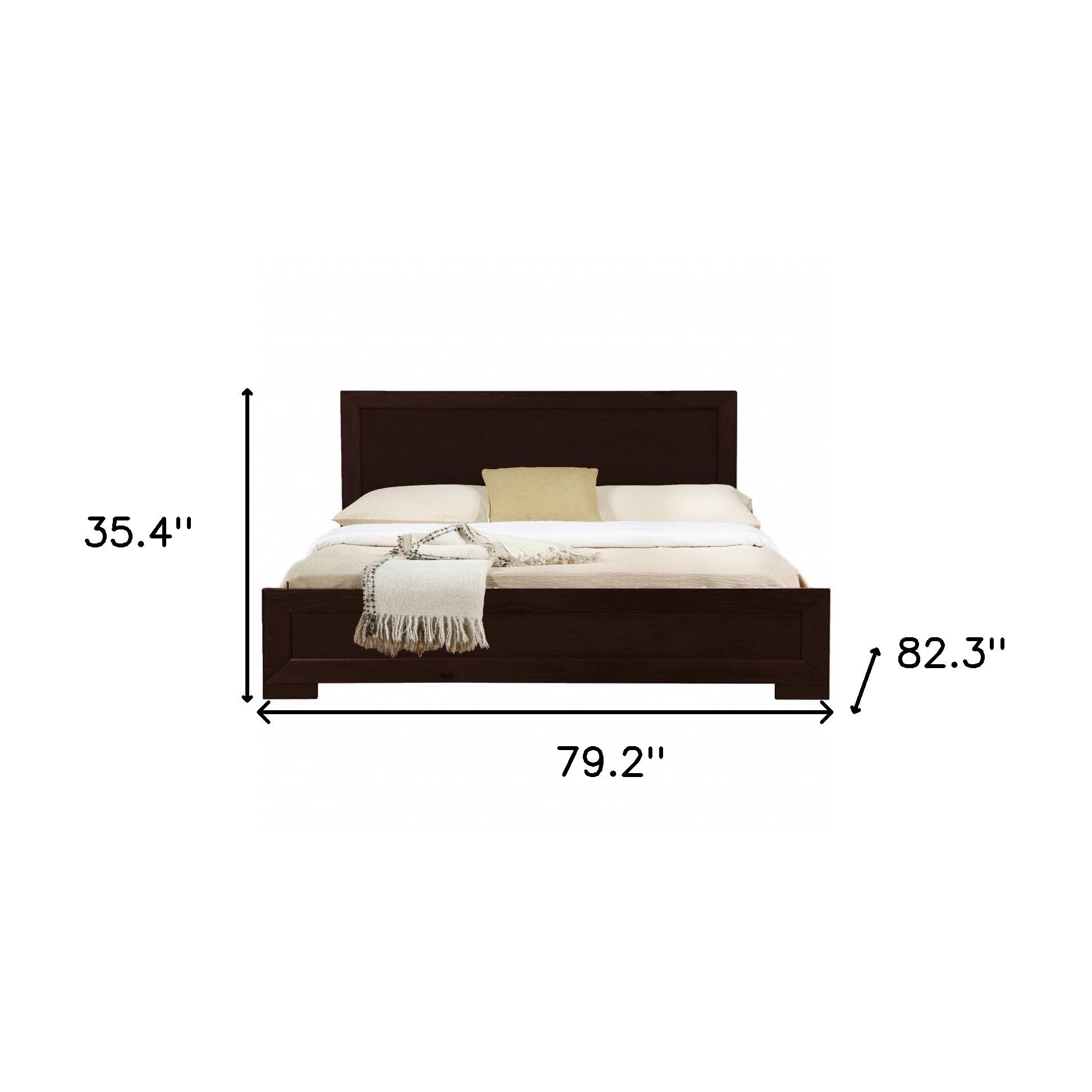 White Solid and Manufactured Wood Queen Bed Frame