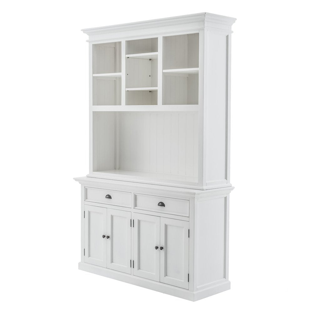 White Solid Wood Adjustable Two Tier Bookcase