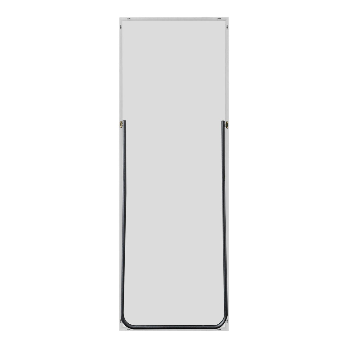64" Silver Metal Wall Mounted And Freestanding Framed Accent Mirror