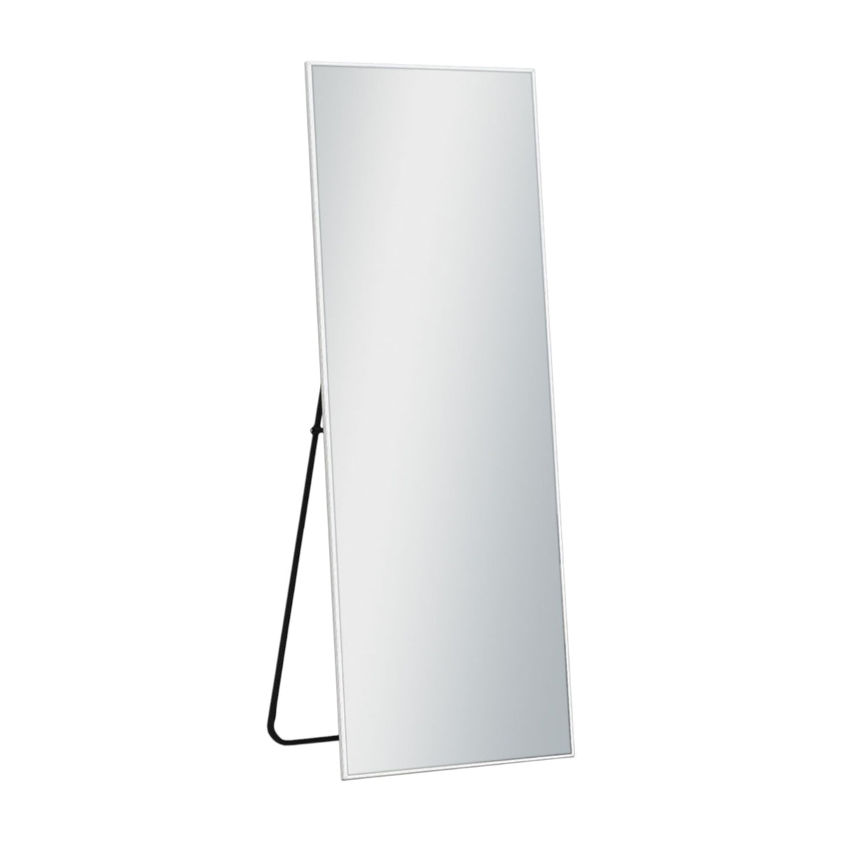 64" Silver Metal Wall Mounted And Freestanding Framed Accent Mirror