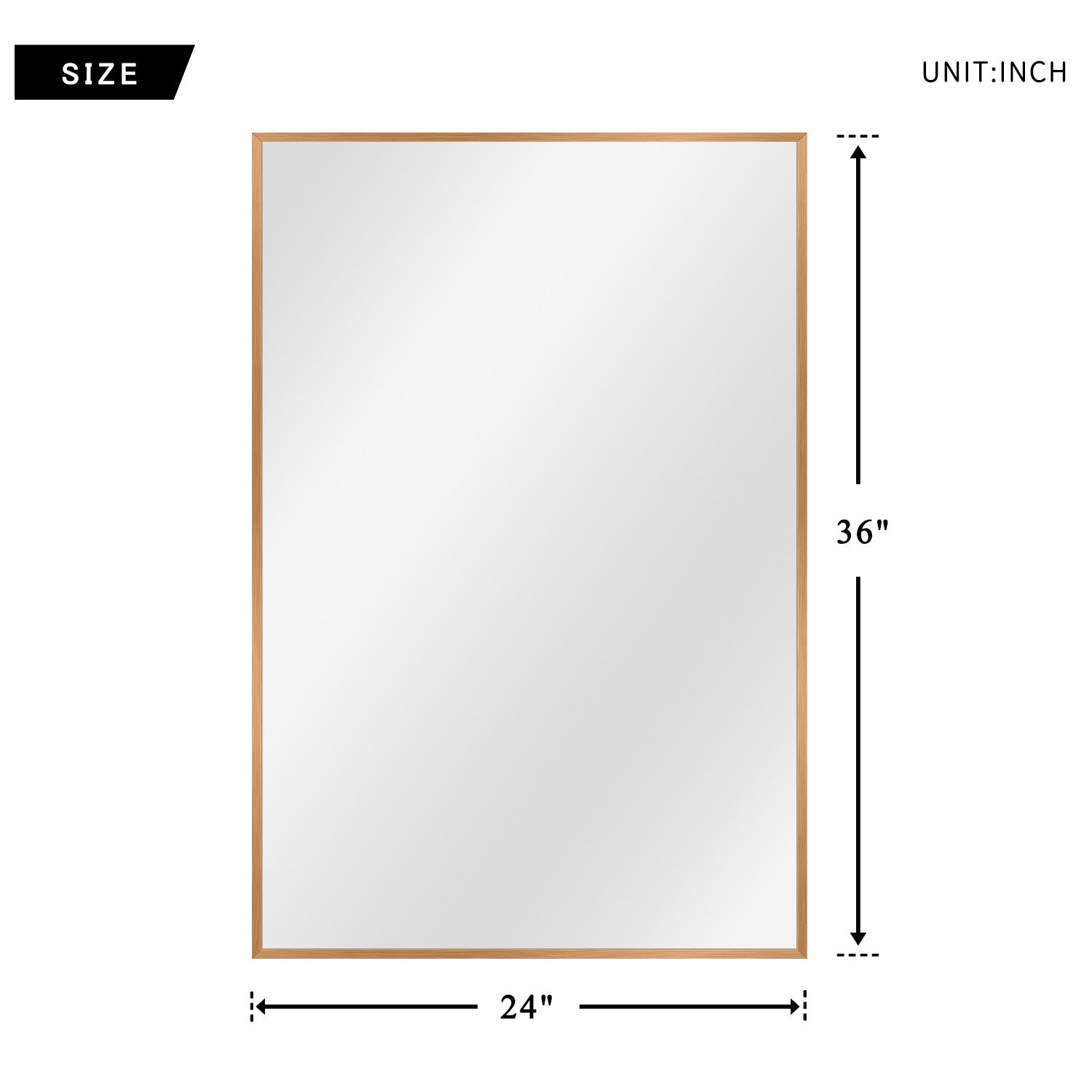 36" Black Metal Framed Accent Mirror