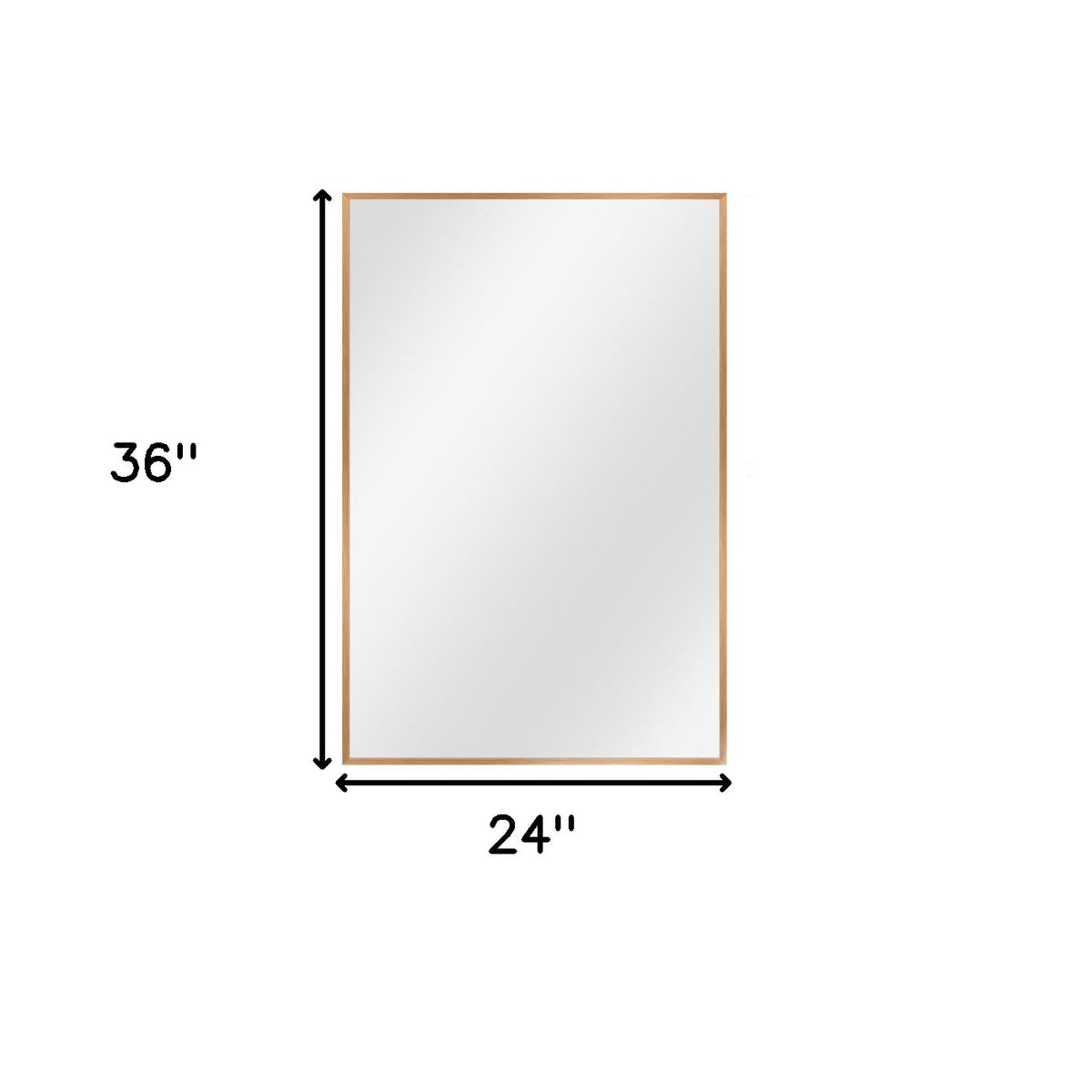 36" Gold Aluminum Framed Accent Mirror
