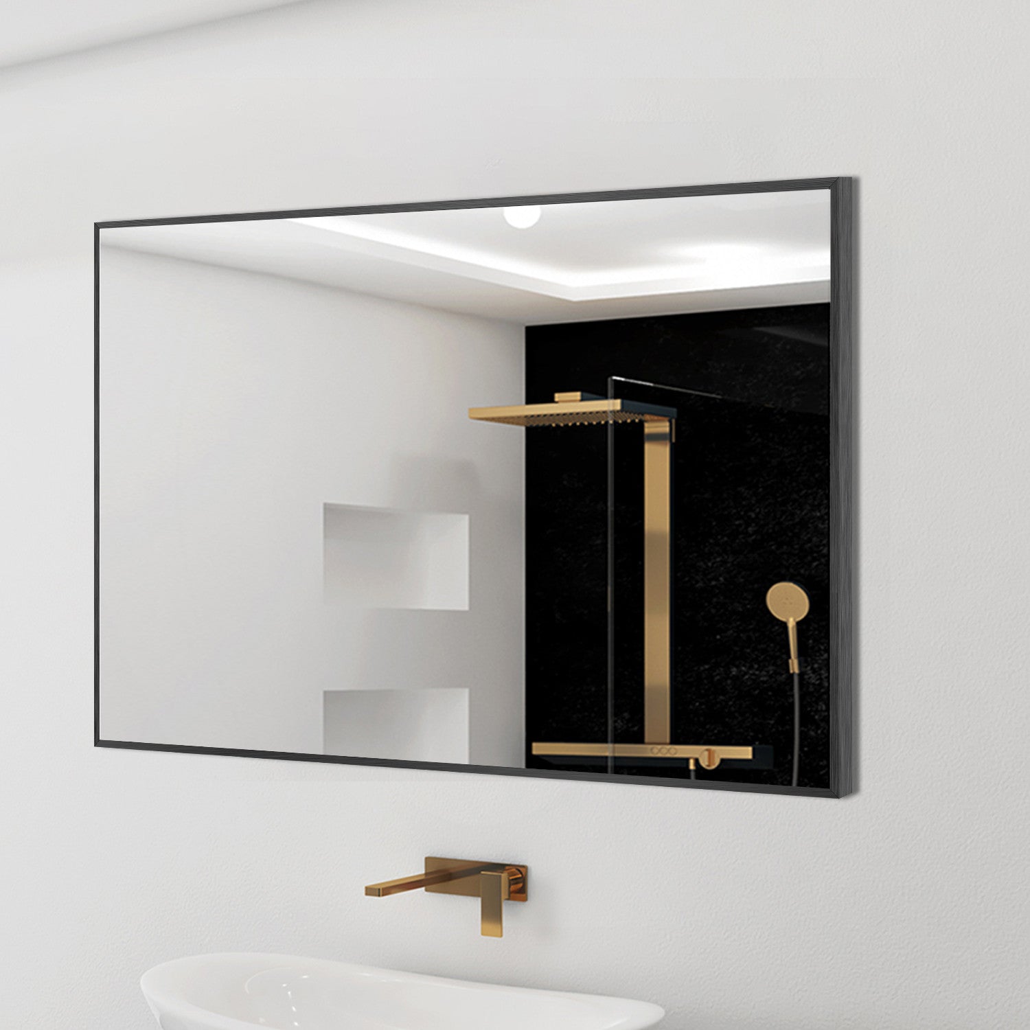 Gold Rectangular Wall Mirror