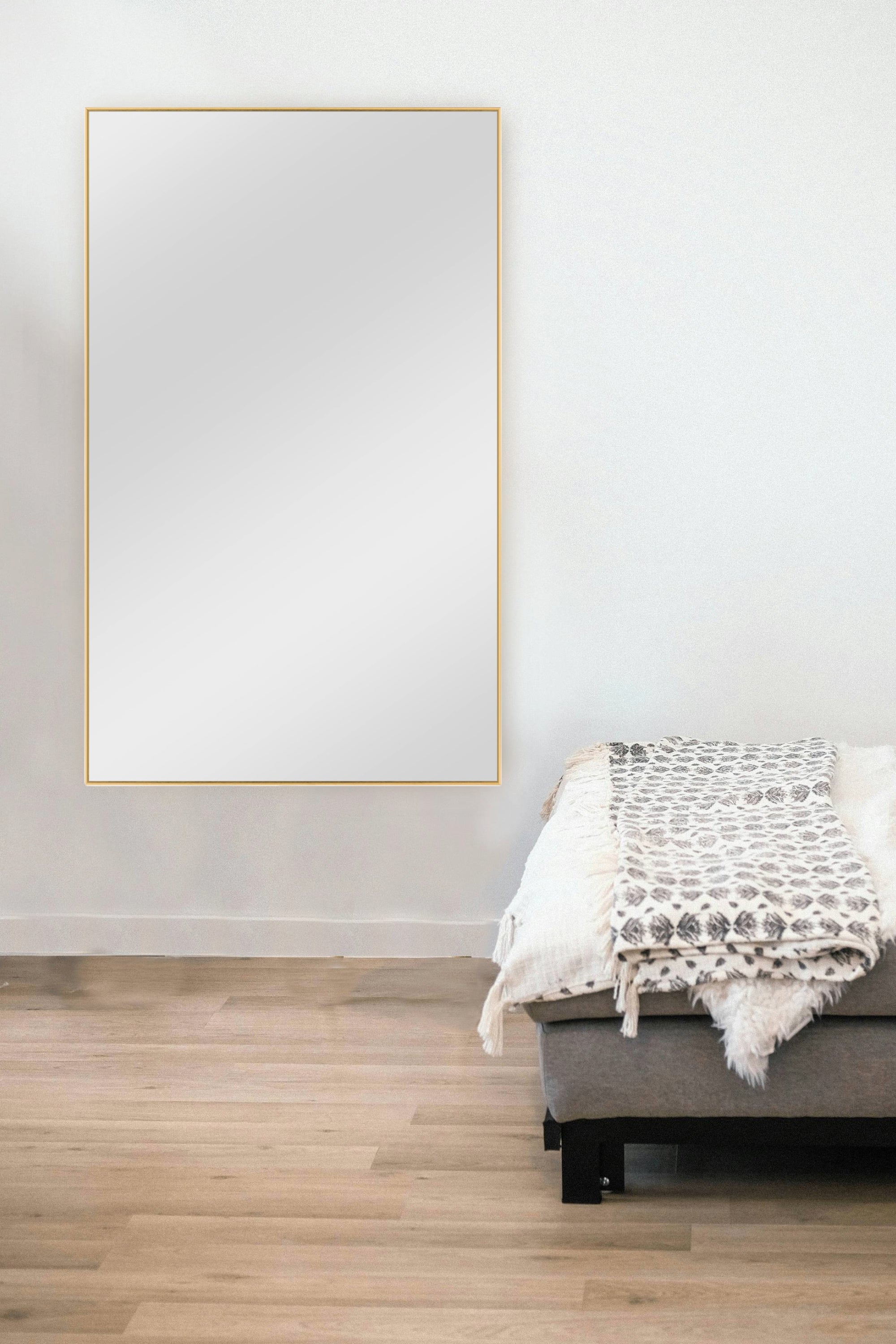 51" Gold Metal Framed Full Length Hanging Mirror