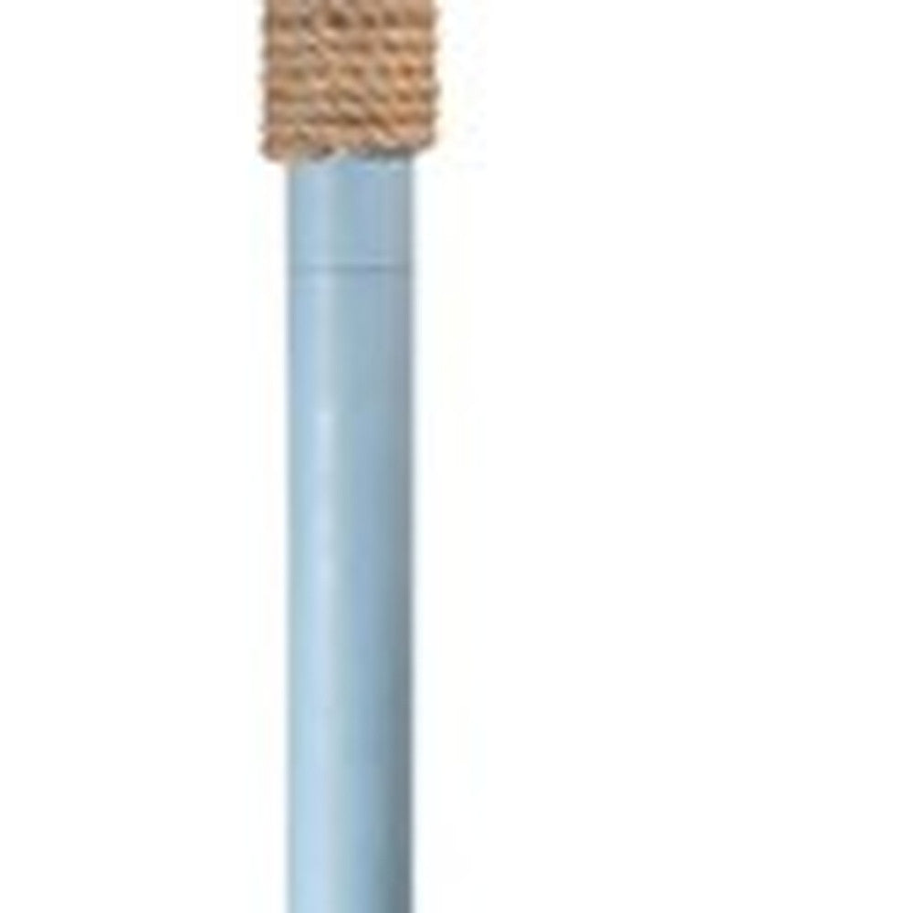 63" Blue Floor Lamp With Tan Linen Shade