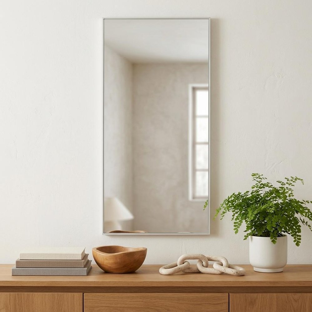47" Silver Metal Accent Mirror