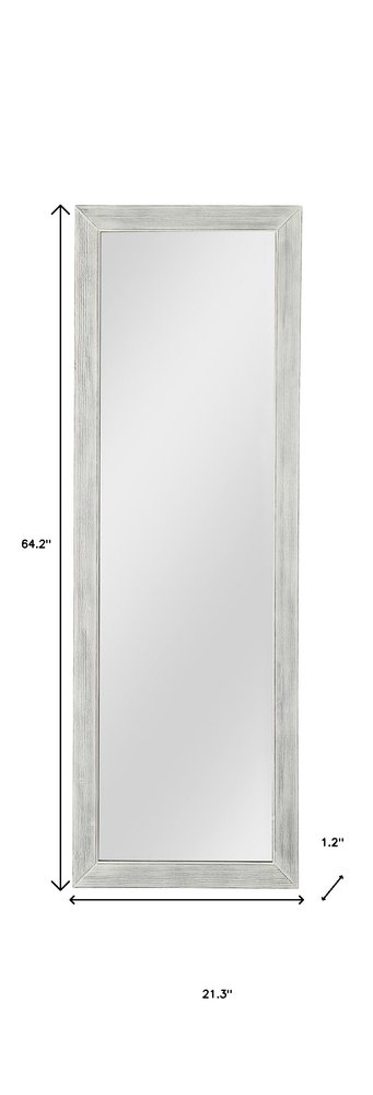 Brushed White Wooden Mirror