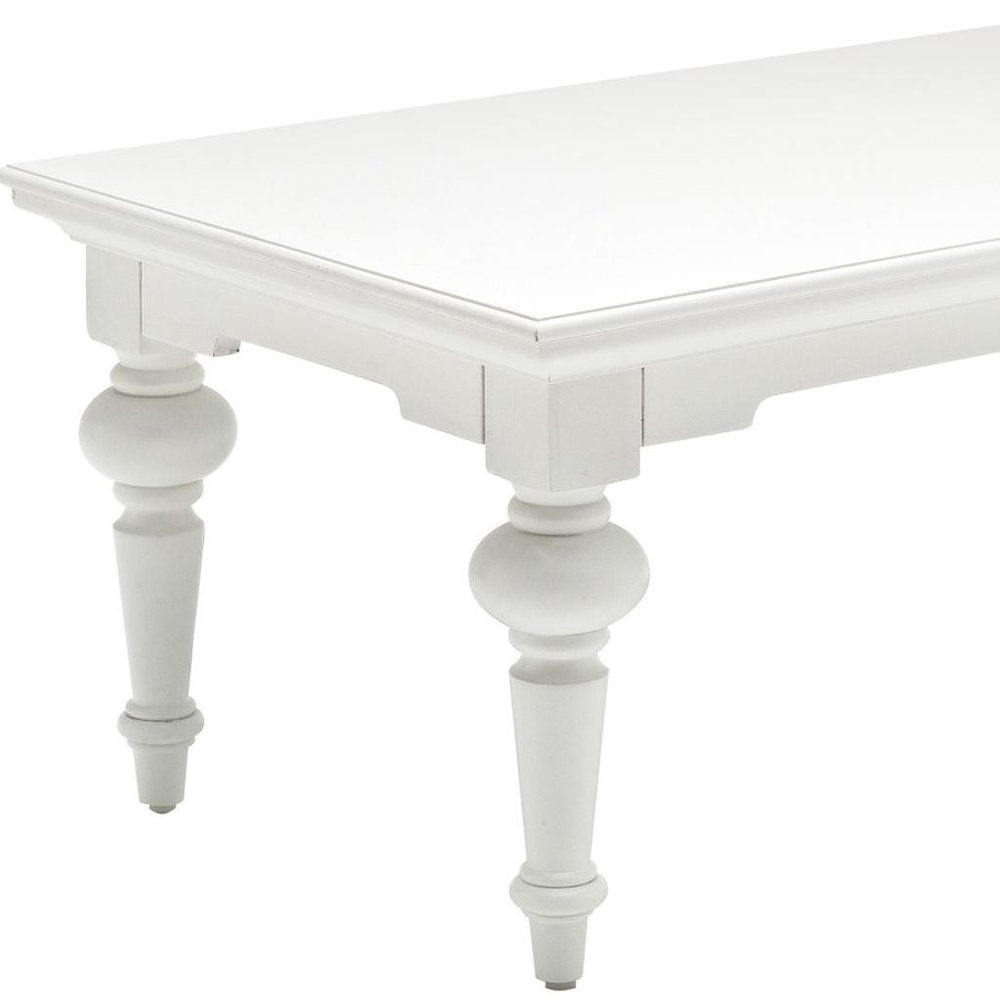 47" White Solid Wood Coffee Table