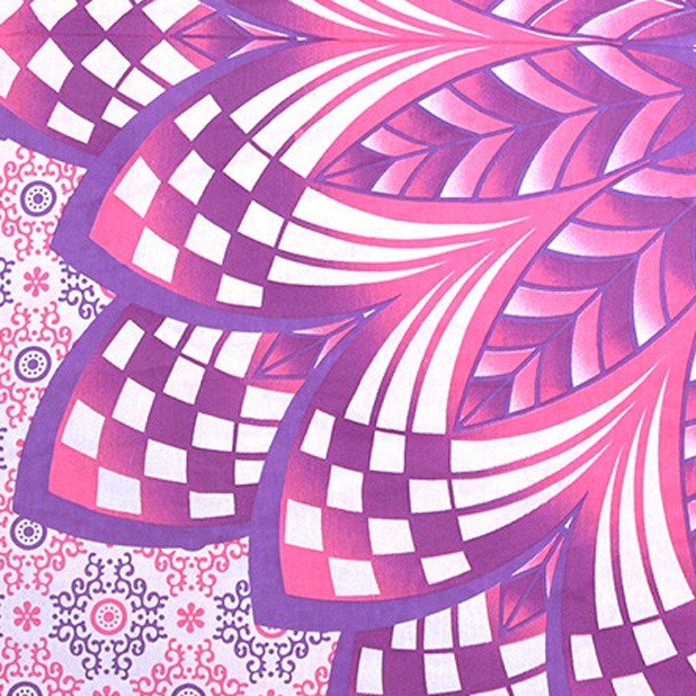 Pink And Purple Floral Cotton Queen Flat Sheet