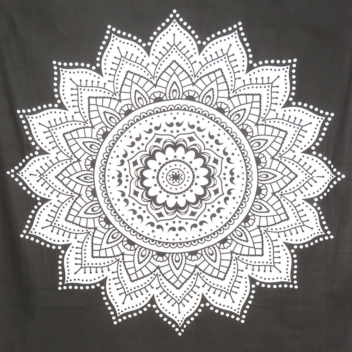 92" X 84" Black And White Mandala Cotton Hanging Tapestry