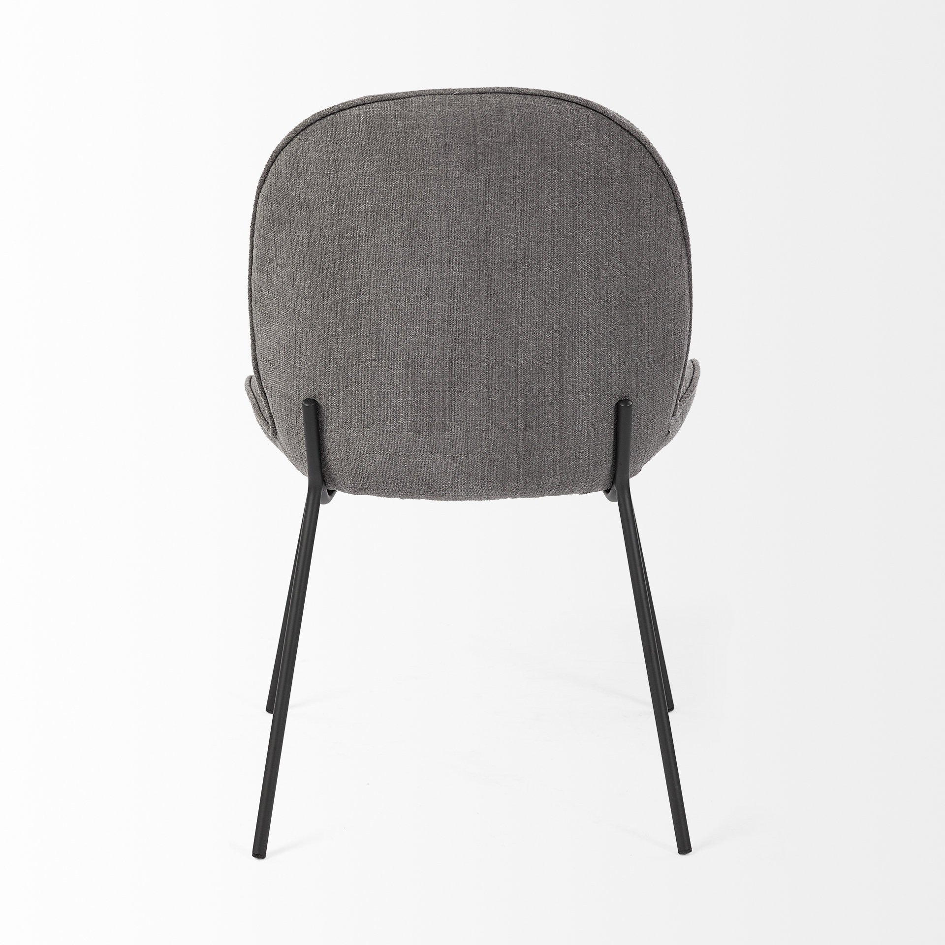 Set of Two Gray and Black Fabric Dining Side Chairs