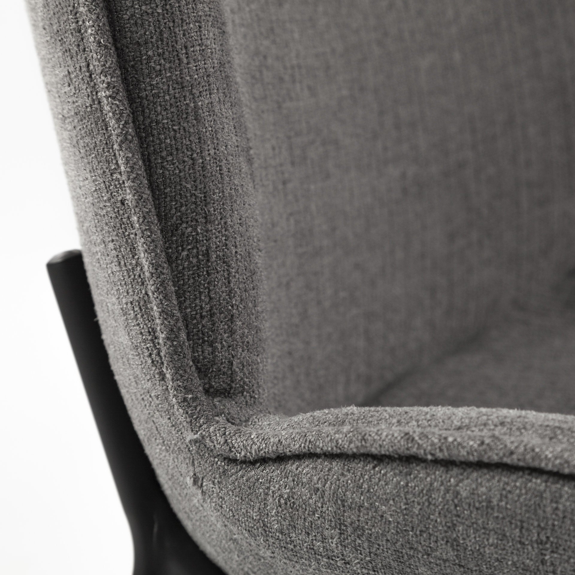 Set of Two Gray and Black Fabric Dining Side Chairs