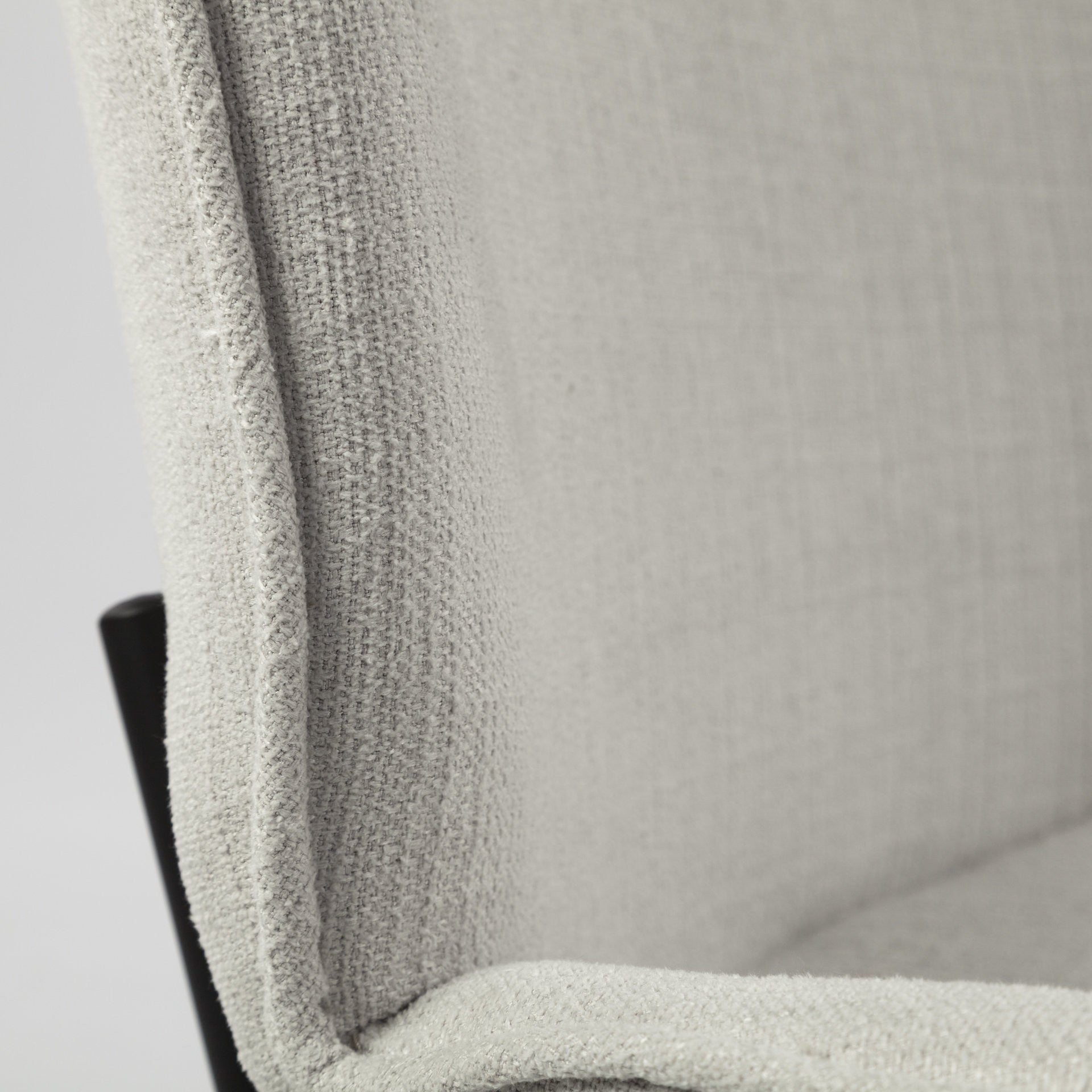 Set of Two White and Black Upholstered Fabric Dining Side Chairs