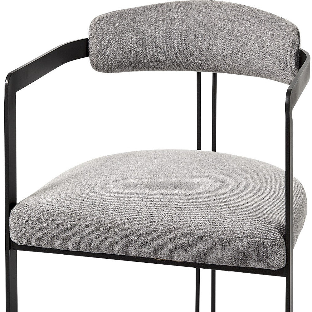 Curvy Black and Gray Upholstered Dining Armchair