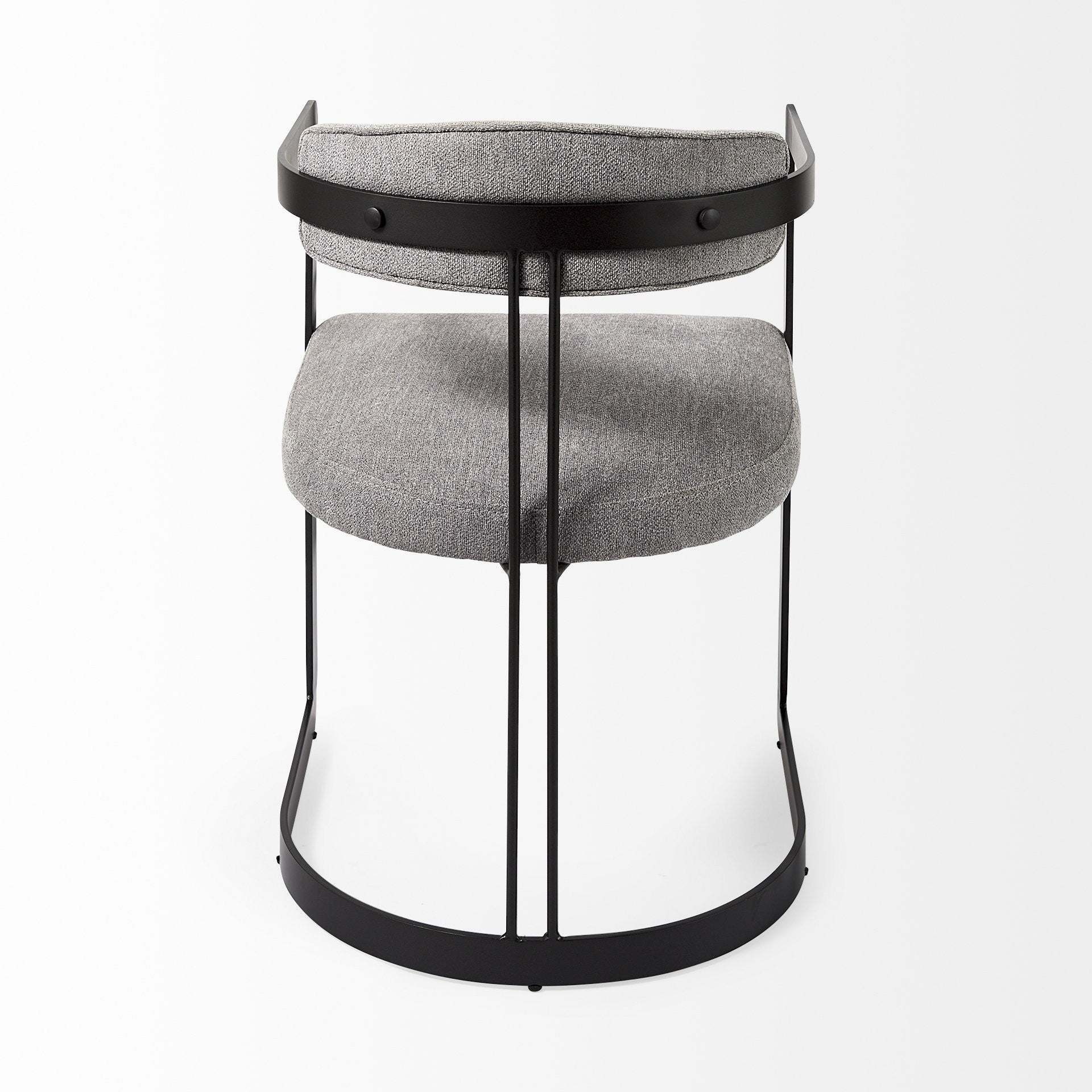 Curvy Black and Gray Upholstered Dining Armchair