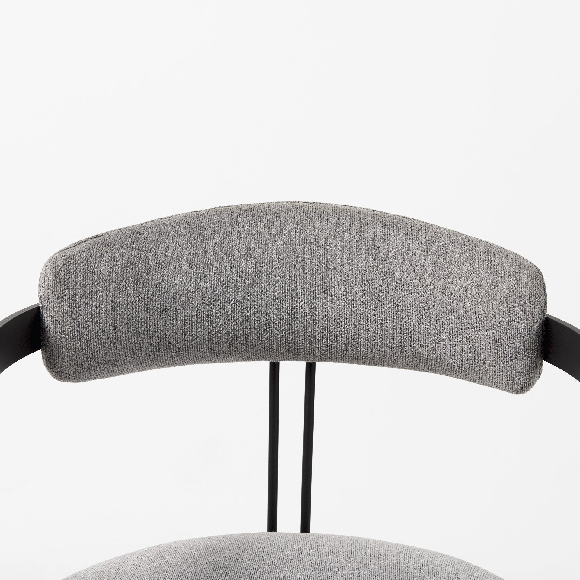 Curvy Black and Gray Upholstered Dining Armchair