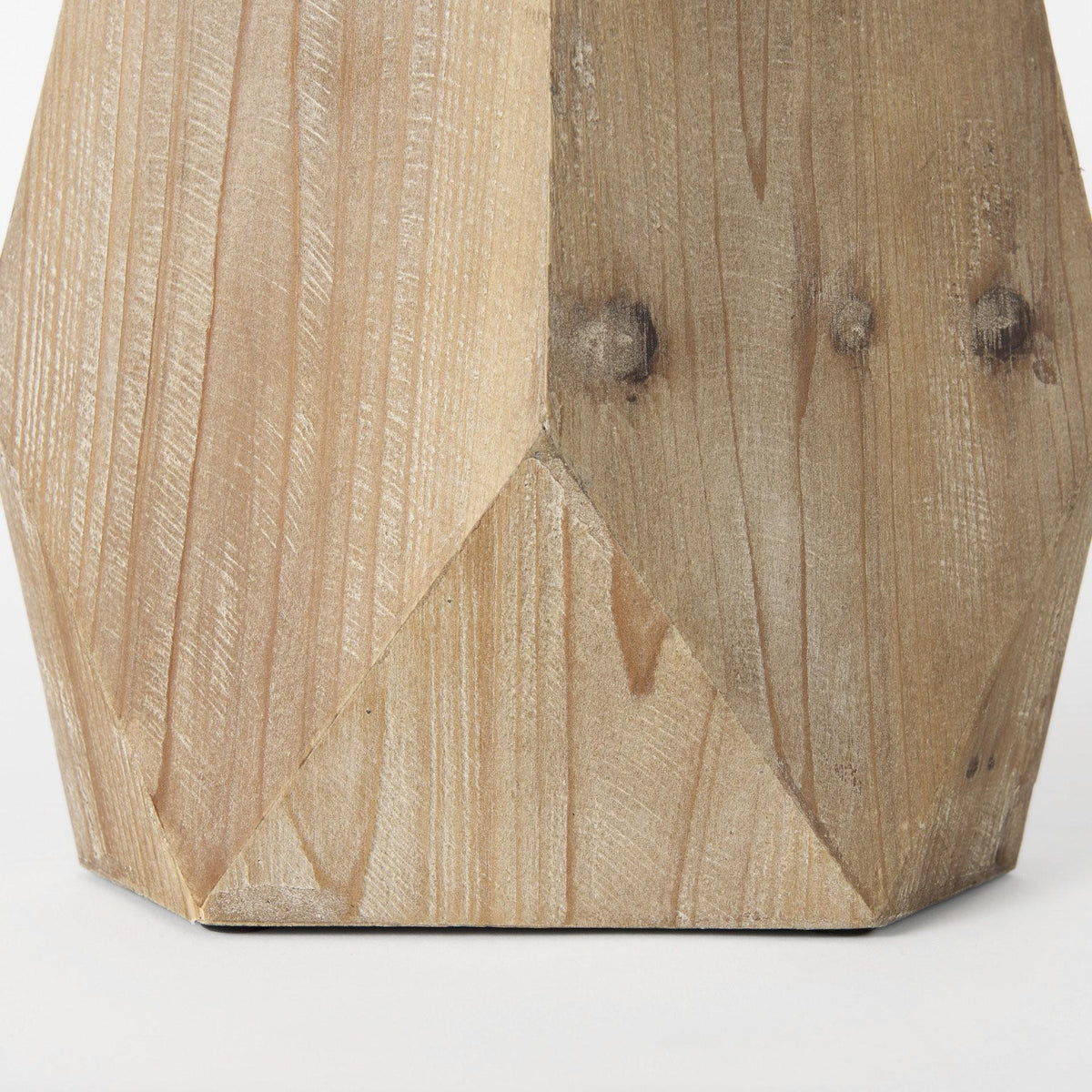 11" Natural Abstract Cylinder Solid Wood Table Vase