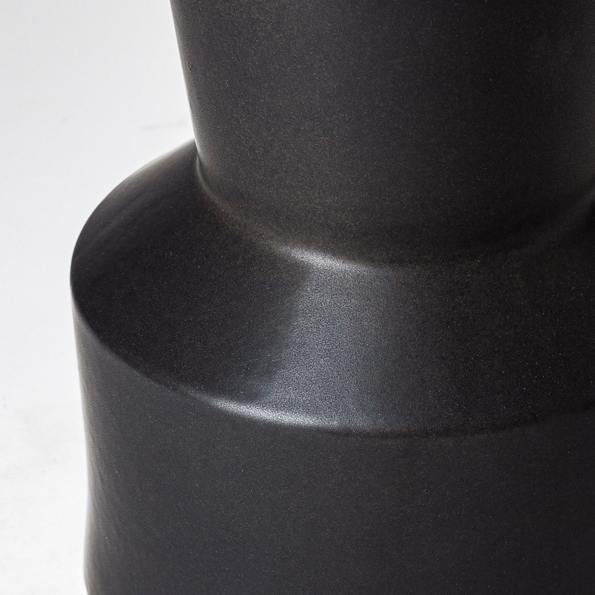 9" Black Abstract Cylinder Ceramic Table Vase