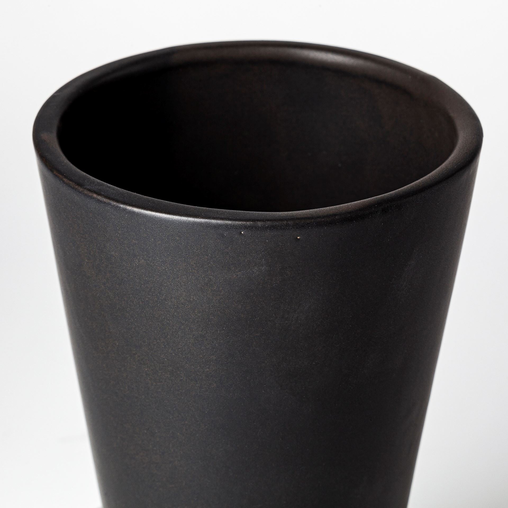 9" Black Abstract Cylinder Ceramic Table Vase