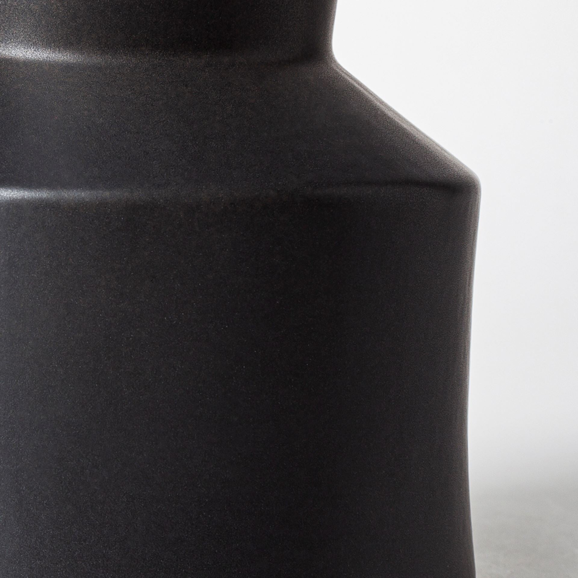 9" Black Abstract Cylinder Ceramic Table Vase