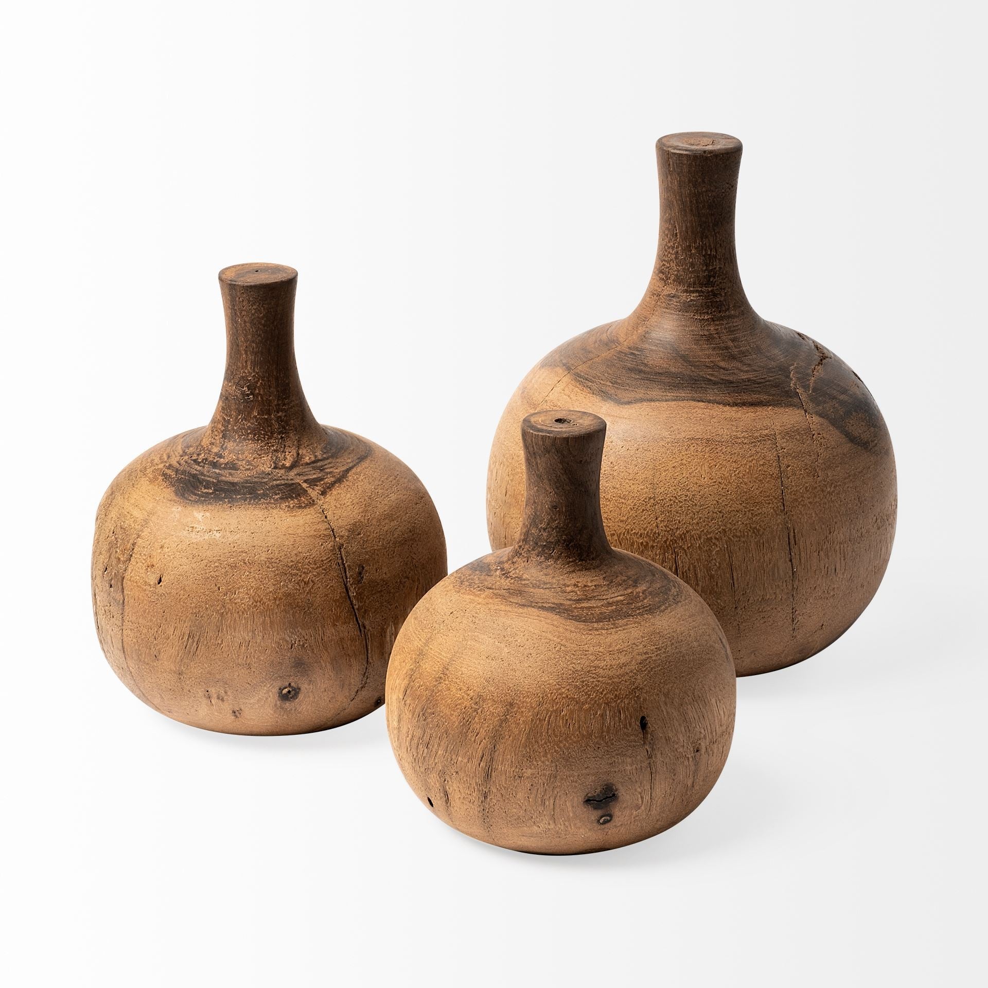 11" Vase Shaped Wooden Decor Piece