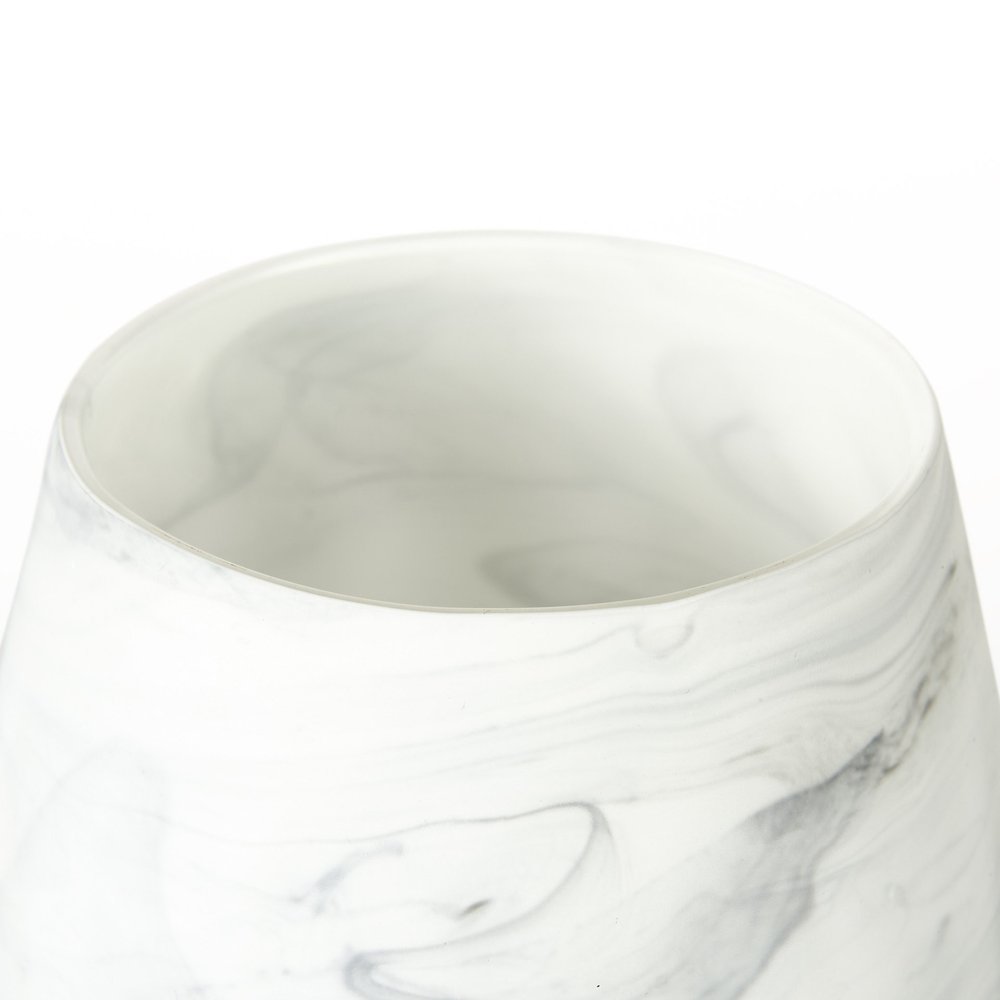 8" Gray Abstract Cylinder Crystal Glass Table Vase