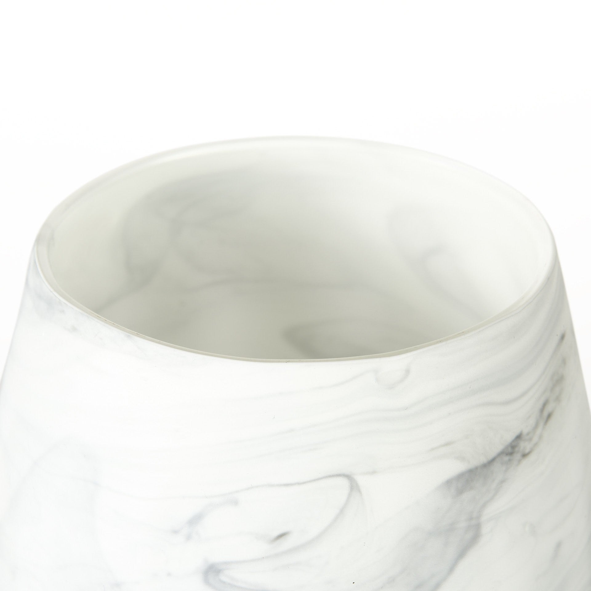8" Gray and Cream Marble Design Glass Vase