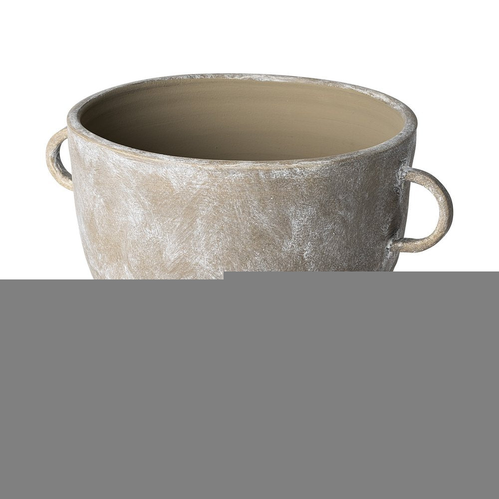 10" Brown Abstract Cylinder Ceramic Table Vase