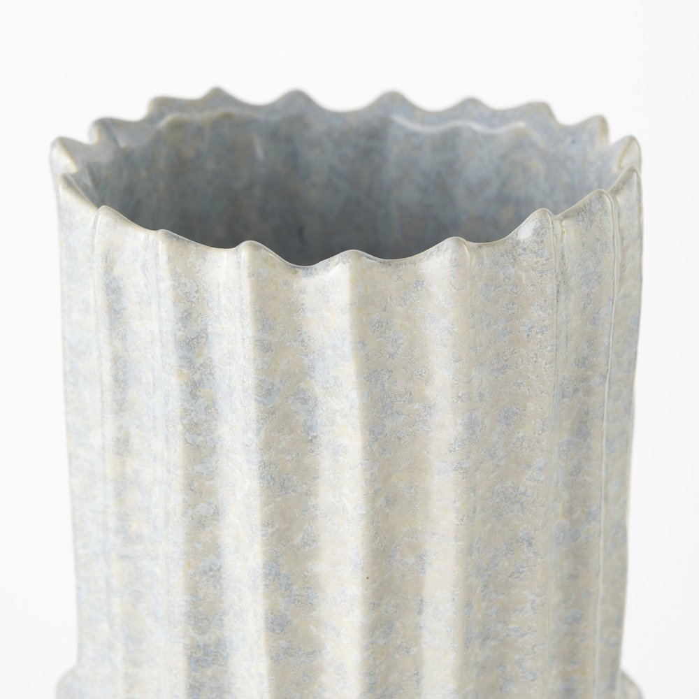 23" Gray Abstract Cylinder Ceramic Table Vase