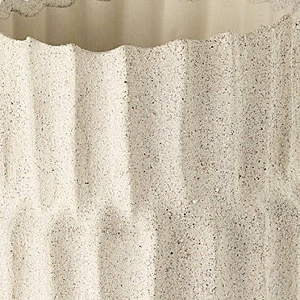14" Sand Ceramic Cylinder Table Vase