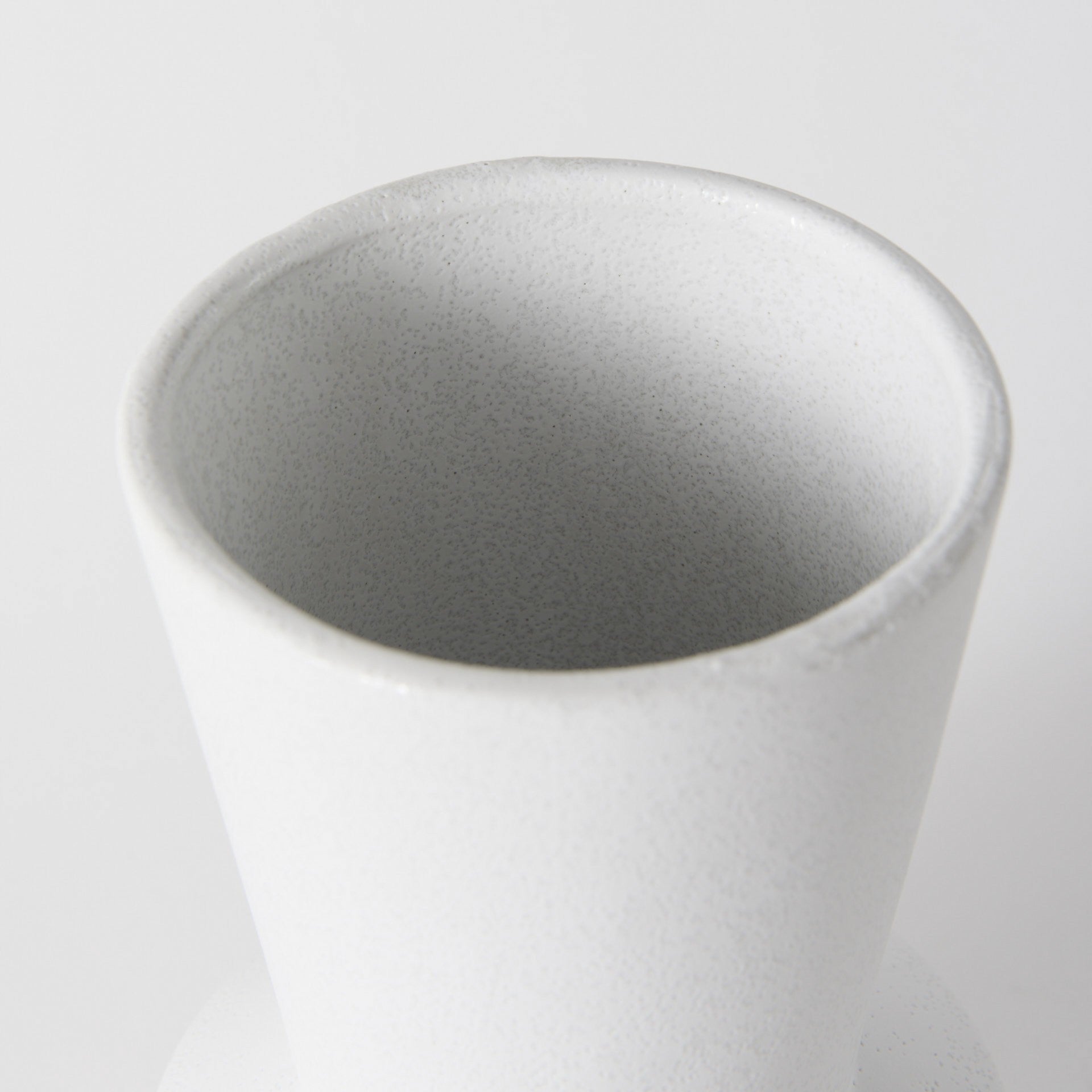 9" White Abstract Cylinder Ceramic Table Vase