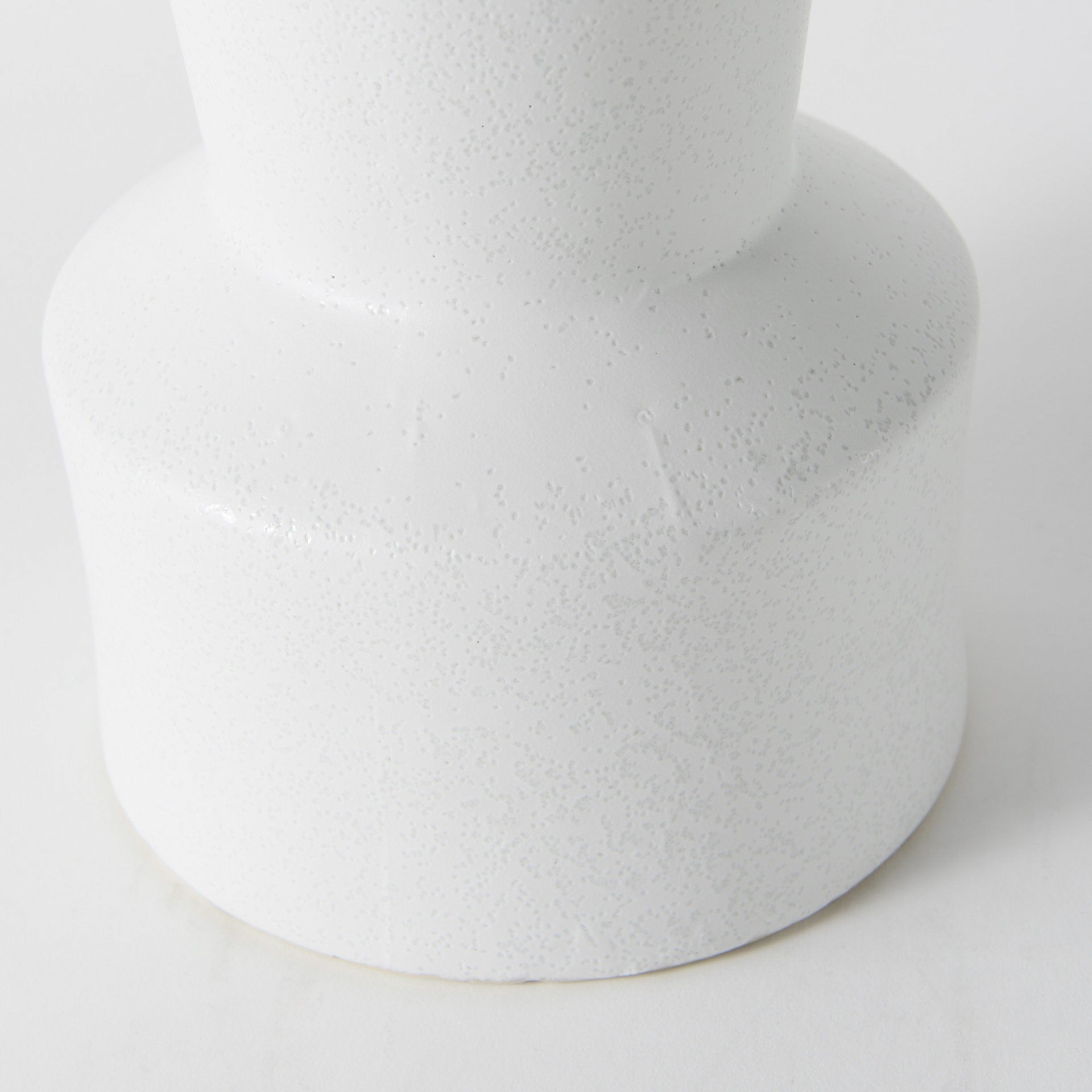 9" White Abstract Cylinder Ceramic Table Vase