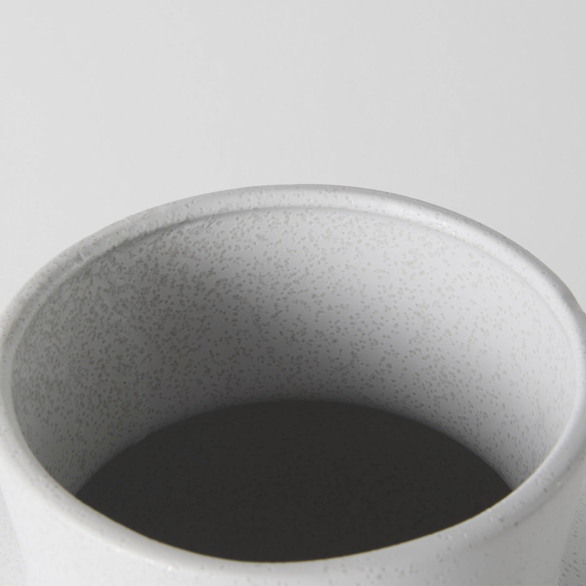 11" White Abstract Cylinder Ceramic Table Vase