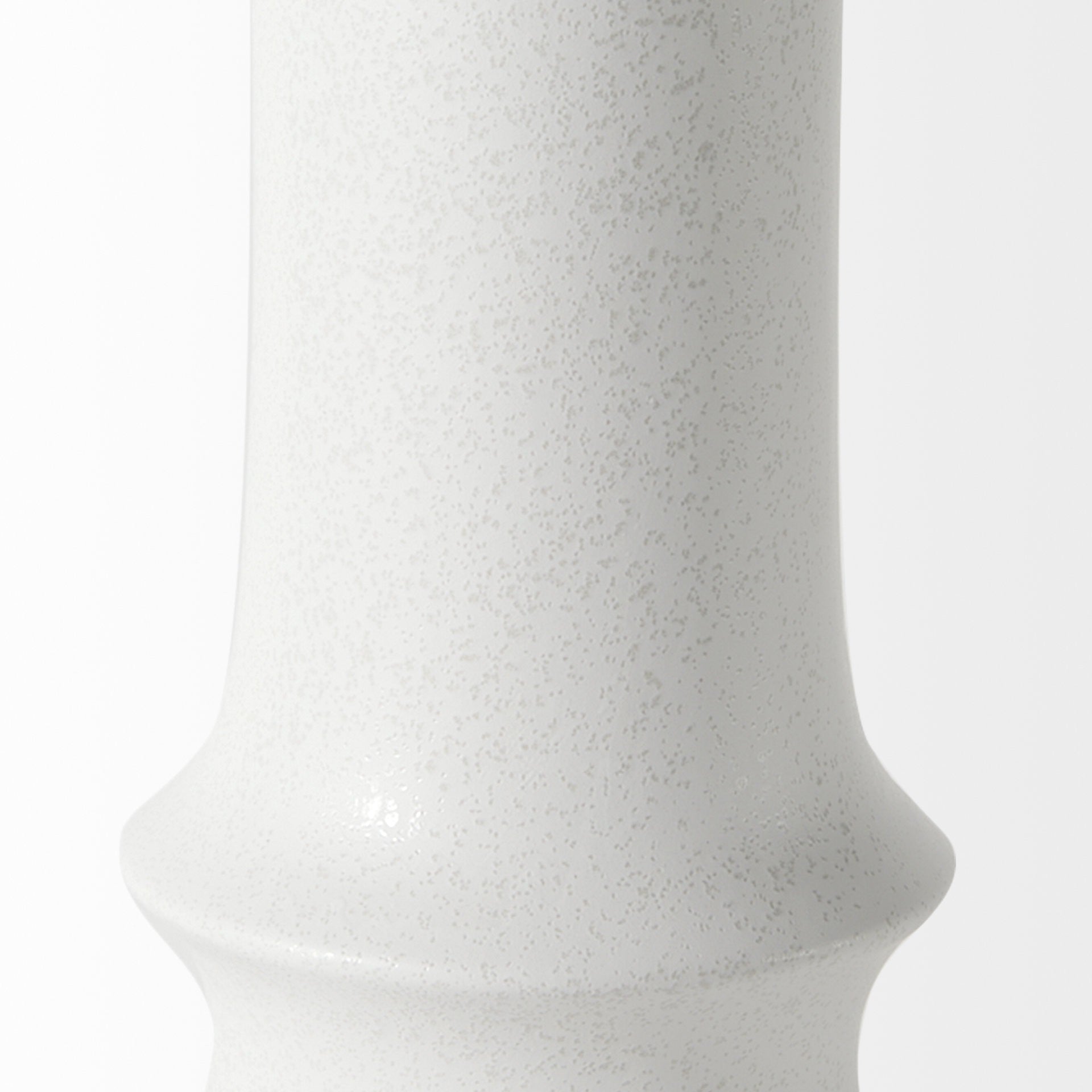 17" White Abstract Cylinder Ceramic Table Vase