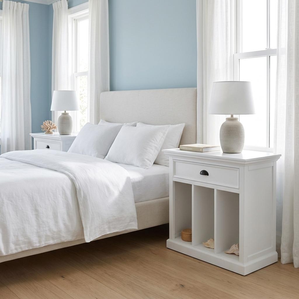 31" White Solid and Manufactured Wood Nightstand