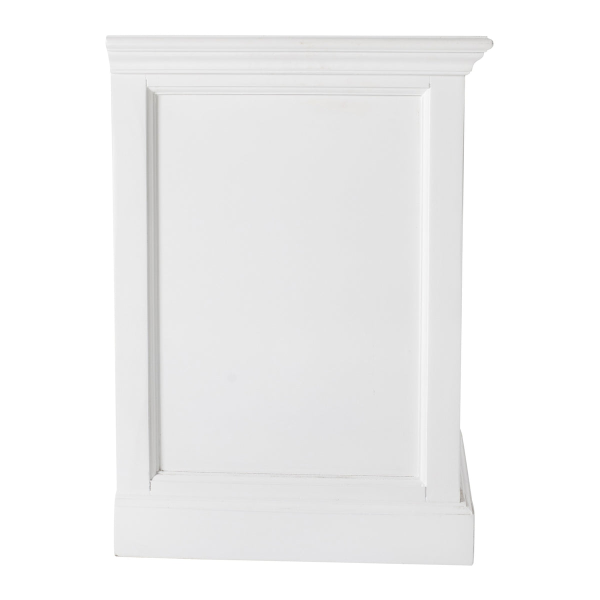 24" White Solid Wood Distressed One Drawer Nightstand