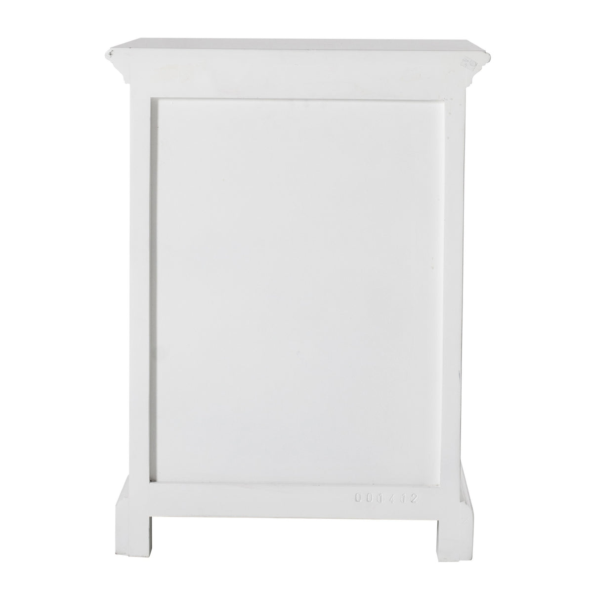 24" White Solid Wood Distressed One Drawer Nightstand