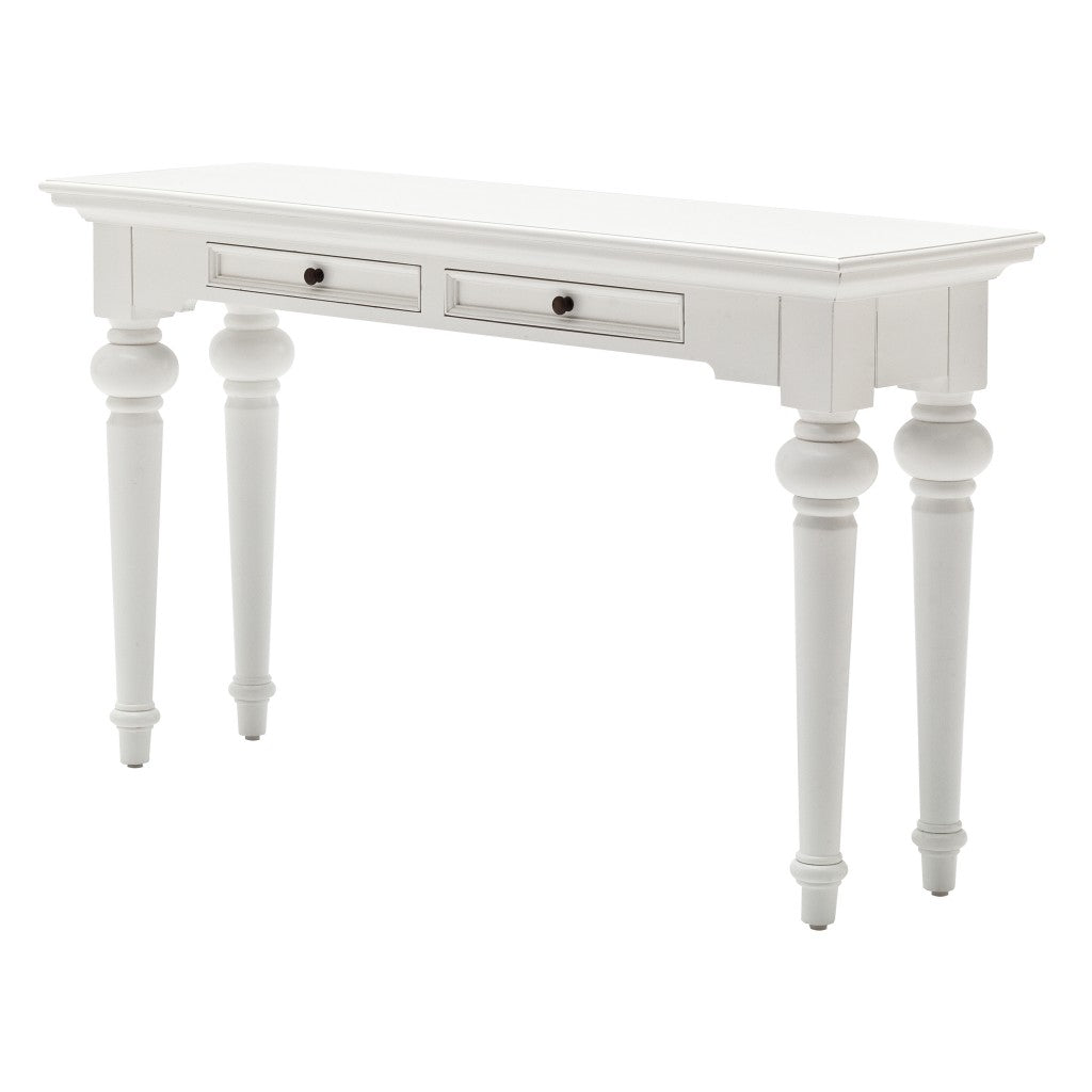 55" White Console Table With Storage