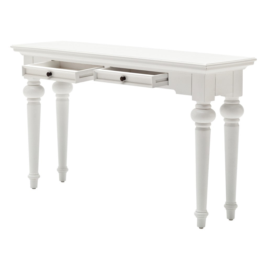 55" White Console Table With Storage