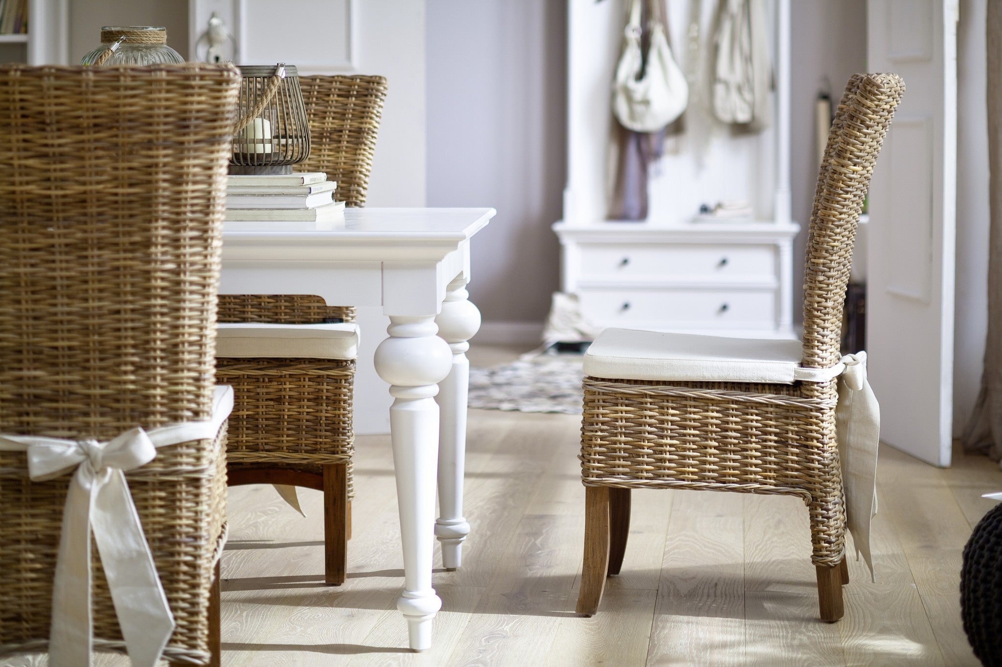 White Modern Farmhouse 94" Dining Table