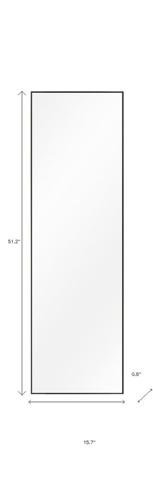 59" Black Metal Framed Freestanding Standing Mirror