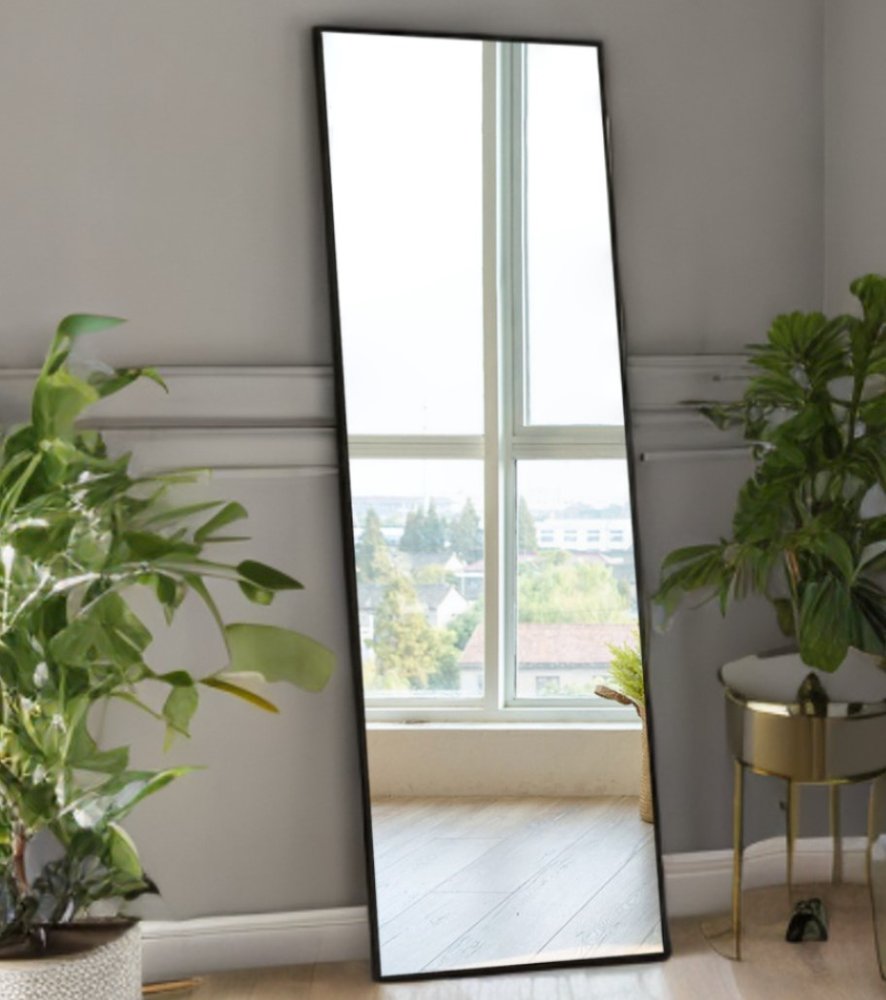 59" Black Metal Framed Freestanding Standing Mirror