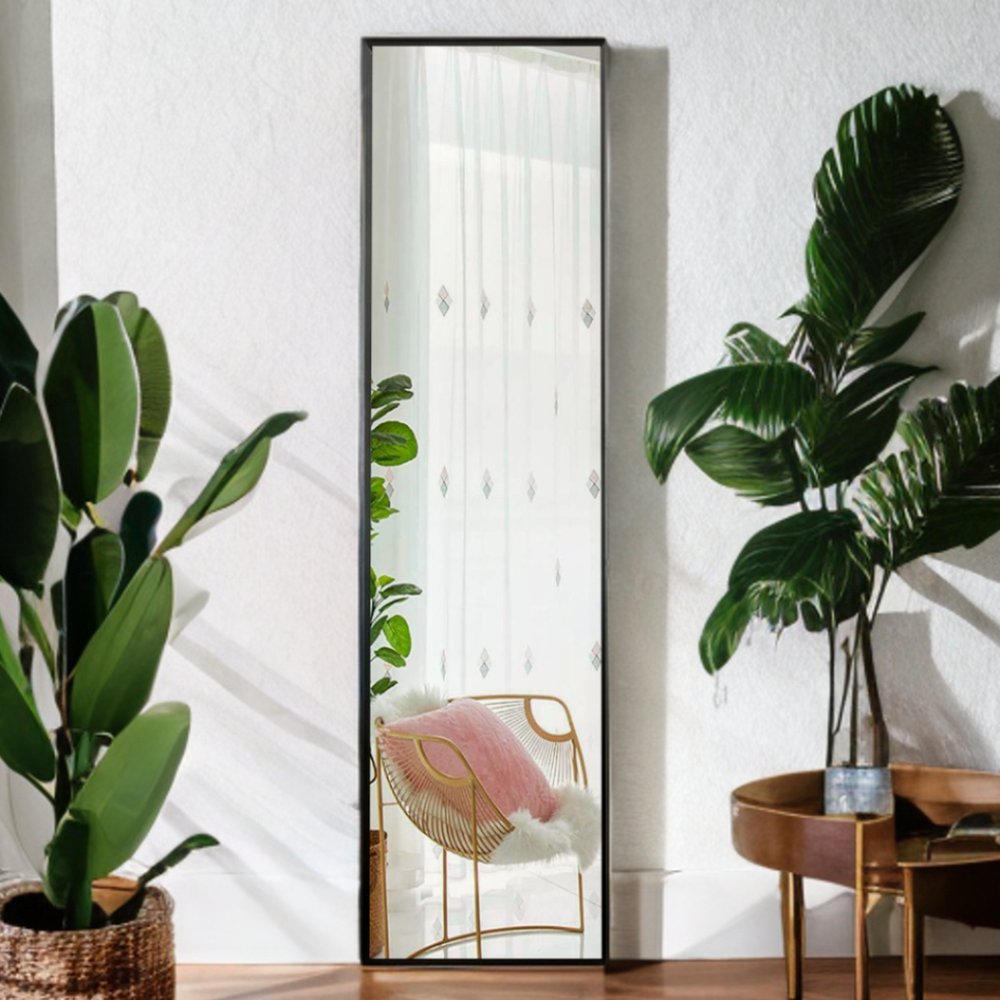 59" Black Metal Framed Freestanding Standing Mirror