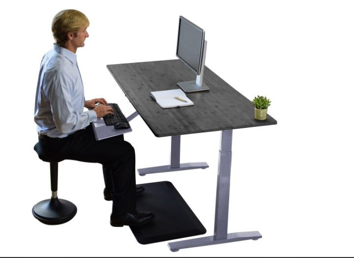 Premier Silver Dual Motor Electric Office Adjustable Standing Desk