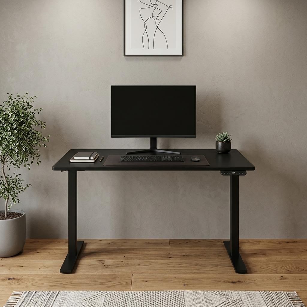 48" Adjustable Black Stainless Steel Standing Desk