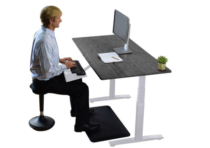 30" Adjustable Black and White Stainless Steel Standing Desk