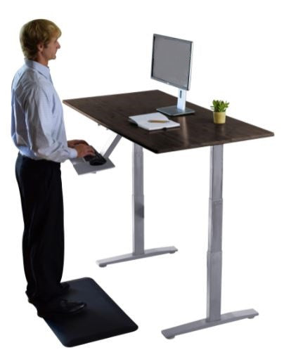 30" Adjustable Black and White Stainless Steel Standing Desk