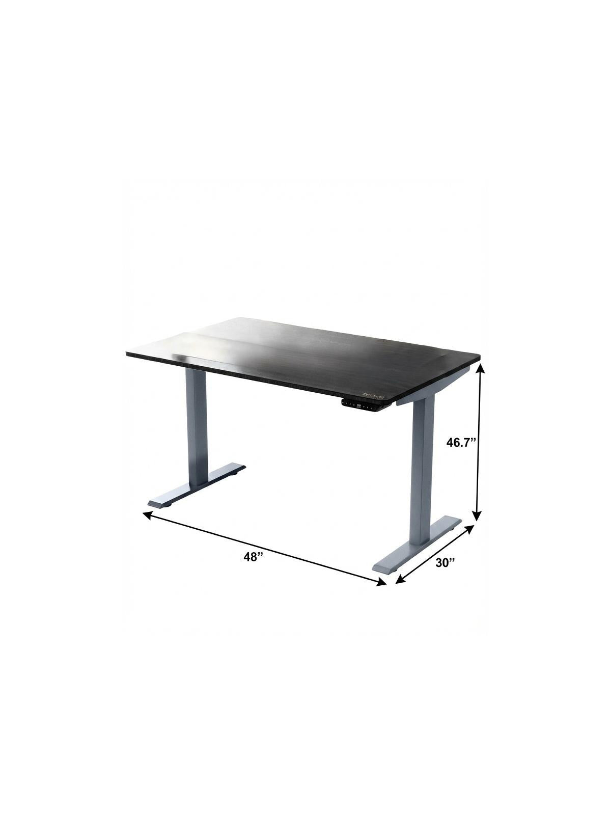 48" Adjustable Black and Gray Stainless Steel Computer Desk